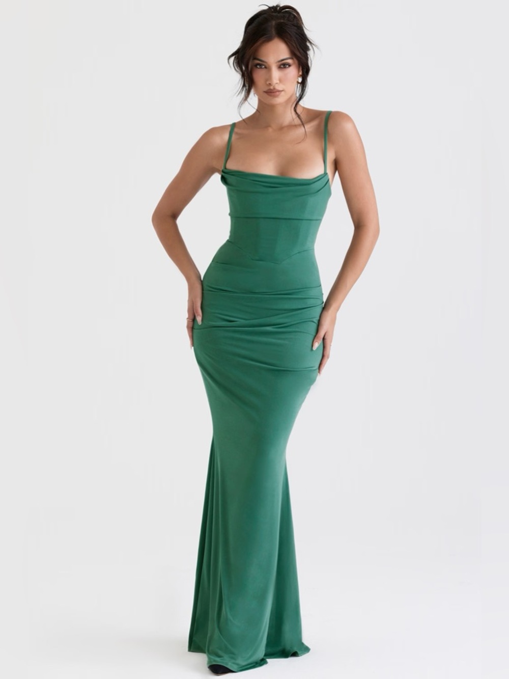 House of CB ‘Milena’ Forest Corset Maxi Dress | Size: L